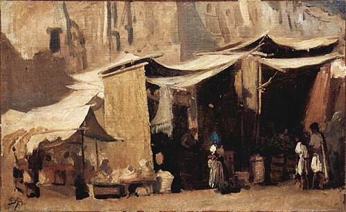Scène de rue à Alger, 1850, Frank Buchser
