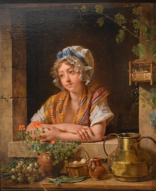 Jeune Paysanne à sa fenêtre, 1800, Martin Drolling