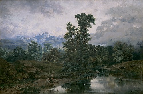 Landscape at El Pardo, Mist rising, 1866, Antonio Muñoz Degrain