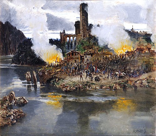 Un fuego (Batalla), 1900, Antonio Muñoz Degrain