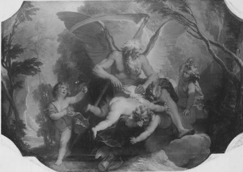 Saturne coupant les ailes des Érotes, 1716, Nicolas Bertin