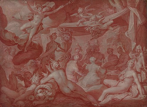 Festin des dieux (anciennement Le mariage de Pélée et de Thétis), 1595, Abraham Bloemaert