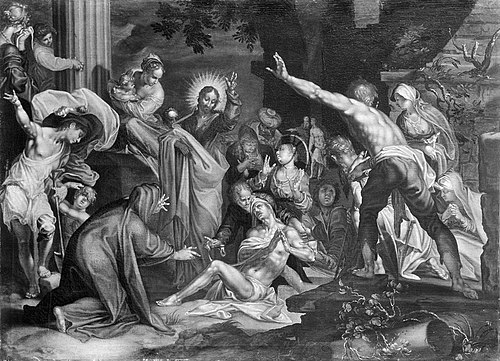 Lazarus awakens (copy), 1616, Abraham Bloemaert
