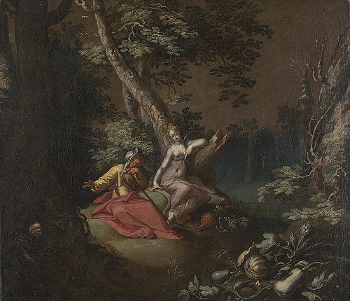 Landscape with Vertumnus and Pomona, 1597, Abraham Bloemaert