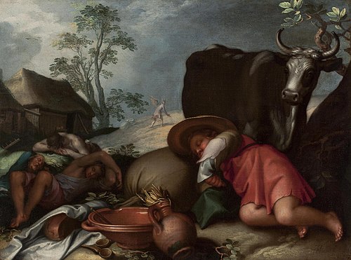 Landscape with Herdsmen and Satan Sowing Darnel, 1604, Abraham Bloemaert