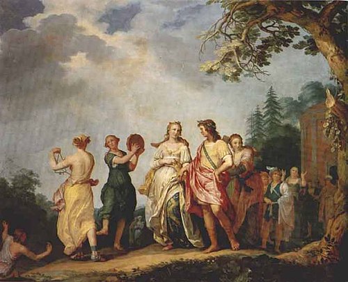 Marriage Amaryllis Mirtillo, 1635, Abraham Bloemaert
