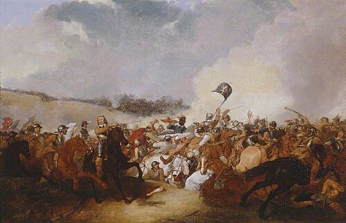 Oliver Cromwell Leading His Cavalry into Battle, 1860, Abraham Cooper