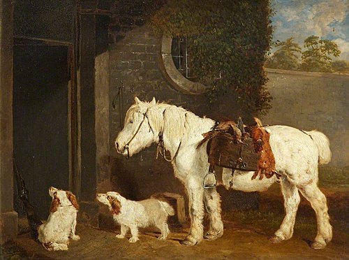 'Scrub', a Shooting Pony, aged 30 and two Clumber Spaniels, 1815, Abraham Cooper