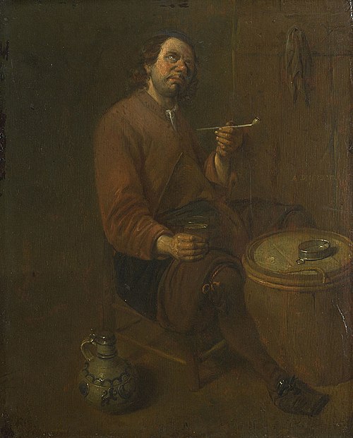 A Peasant seated smoking, 1650, Abraham Diepraam
