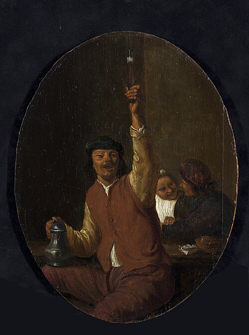 Zittende man met wijnglas, 1725, Abraham Diepraam