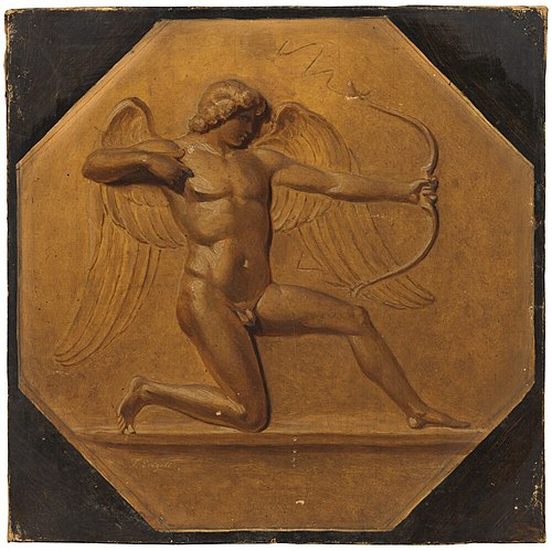 Cupid Fires His Arrow, after a Relief by Johan Tobias Sergel, 1838, Johan Gustaf Sandberg