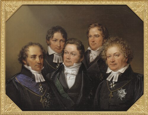 Five famous contemporary, 5 people, 1843, Johan Gustaf Sandberg