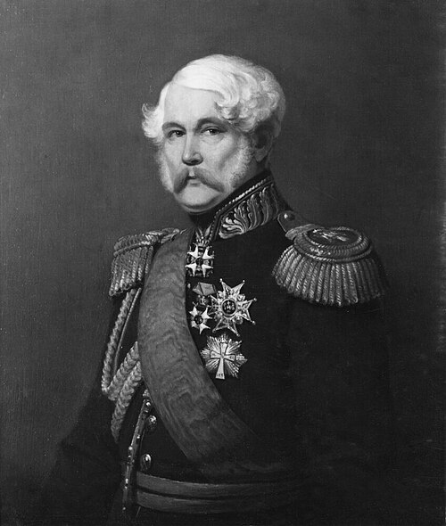 Johan Peter Lefrén (1784-1862), general, educator, politician, married to Maria Antoinetta Hedman, 1850, Johan Gustaf Sandberg
