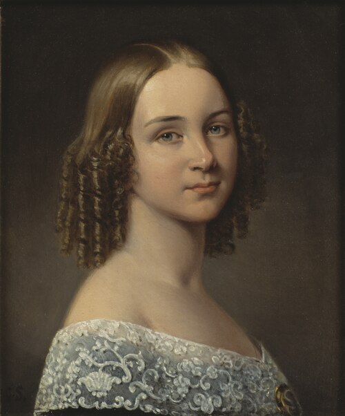 Jenny Lind (1820-1887), singer, married to pianist Otto Goldschmidt, 1844, Johan Gustaf Sandberg