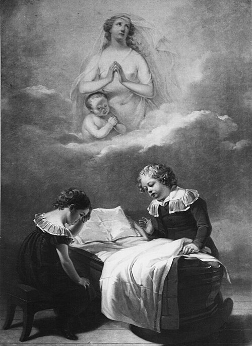Children Grieving over an Empty Cradle, 1828, Johan Gustaf Sandberg