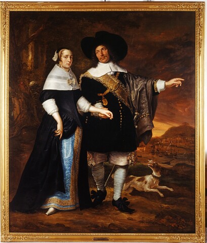 Double portrait of Willem van der Zaan (1621-1669), captain, rear admiral and commander in chief and, 1660, Abraham van den Tempel