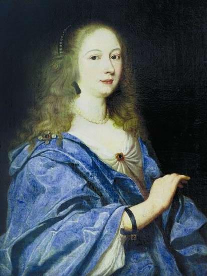 Portrait of a Lady in blue dress., 1650, Abraham van den Tempel