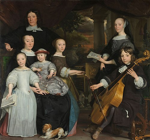 Portrait de David Leeuw, marchand à Amsterdam, avec sa famille, 1671, Abraham van den Tempel