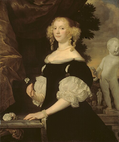 Portrait d'une dame en noir, 1670, Abraham van den Tempel