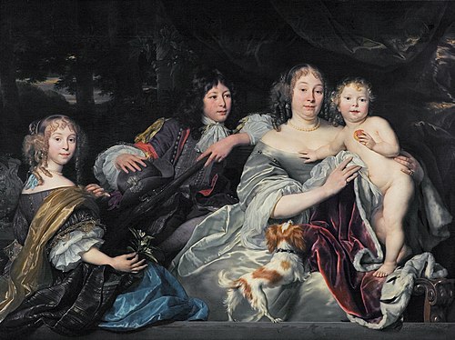 Albertine Agnes van Nassau with her children, 1668, Abraham van den Tempel