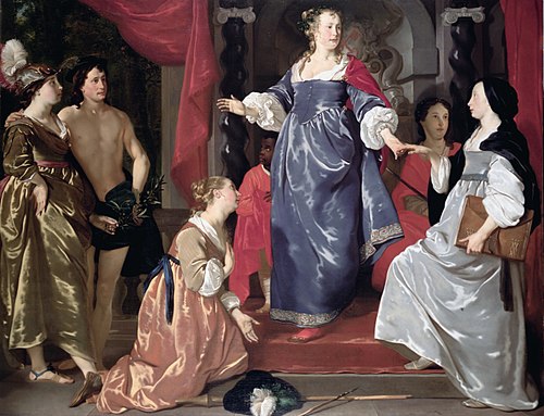 The Town of Leiden receives the Cloth Industry, 1651, Abraham van den Tempel