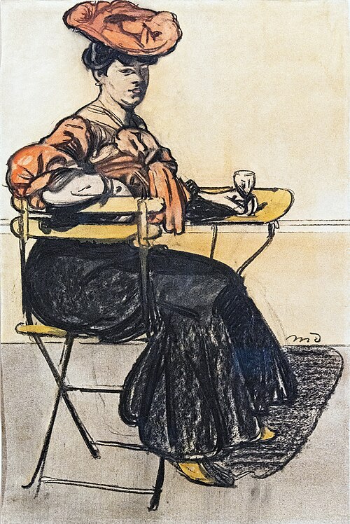 Femme attablée au café, 1910, Maxime Dethomas