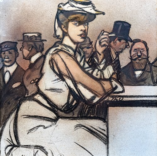 Elégant en robe blanche à la cigarette, 1910, Maxime Dethomas
