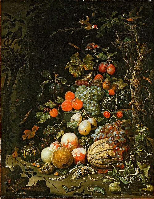 Still Life with Fruit, 1672, Abraham Mignon