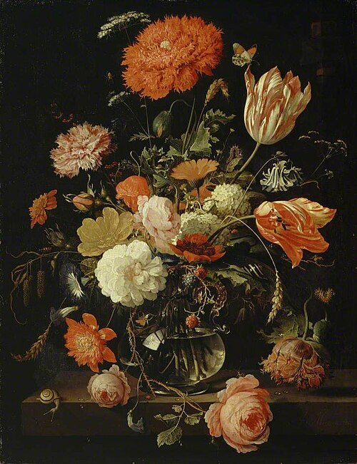 A Carafe of Flowers with Blackberries, , Abraham Mignon