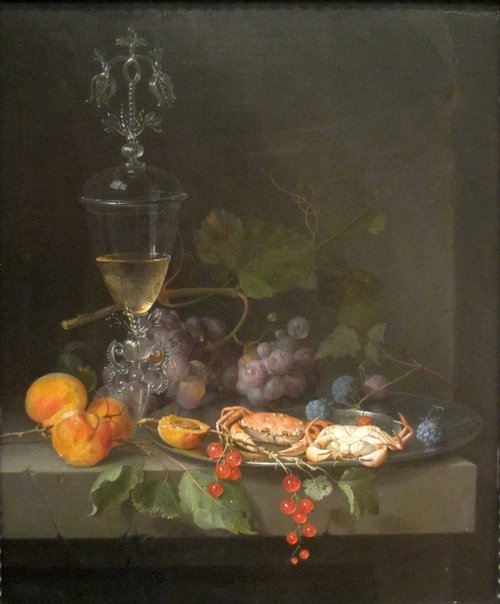Still Life with Crabs on a Pewter Plate, 1669, Abraham Mignon