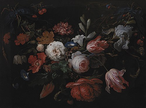 A Garland of Flowers, 1667, Abraham Mignon