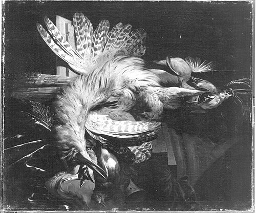 Jagdbeute mit Rohrdommel und weiteren Vögeln, 1659, Abraham Mignon