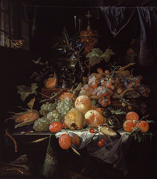 Interior with a Still Life, 1670, Abraham Mignon