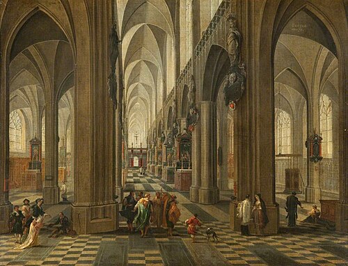 Interior of Antwerp Cathedral, 1650, Pieter Neefs