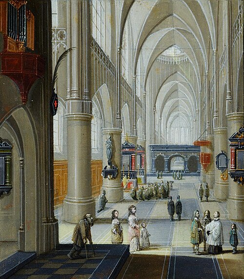 Zwei Kircheninterieurs (Bildpaar). Kircheninterieur: Am Tag, 1654, Pieter Neefs