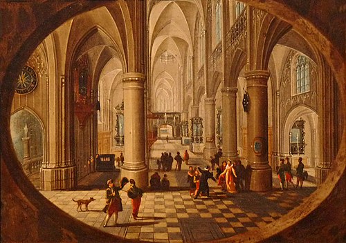 Church interior, by day, 1654, Pieter Neefs