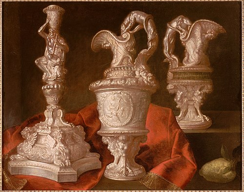 Nature morte au flambeau d'argent, 1600, Meiffren Conte