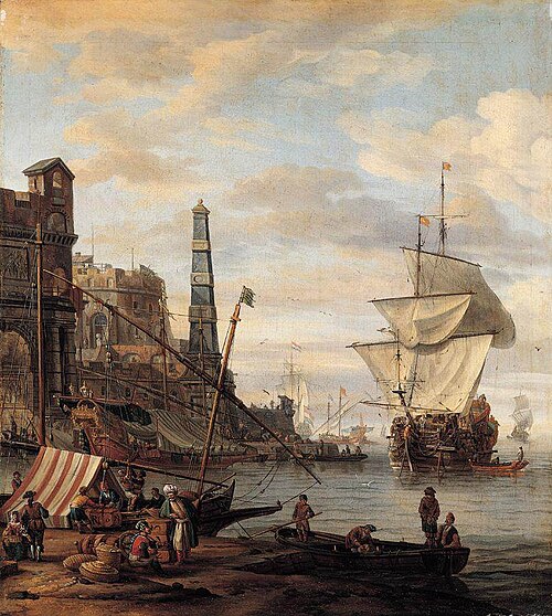 Mediterranean Harbour Scene, 1650, Abraham Storck