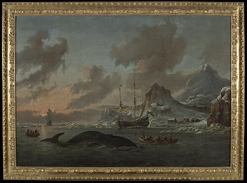 Walvisvangst bij de kust van Spitsbergen, 1690, Abraham Storck