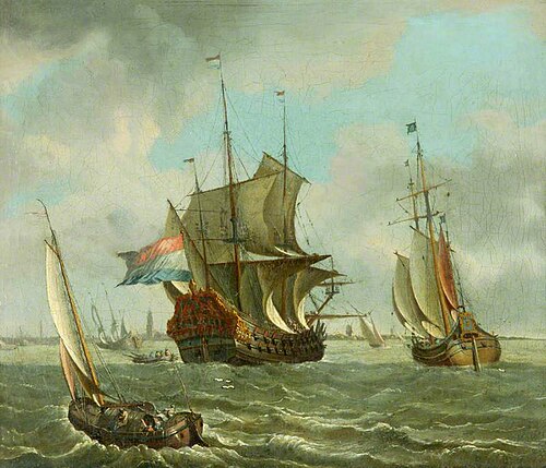 Shipping off Amsterdam, 1684, Abraham Storck