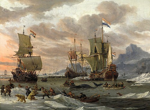 Terrain de chasse à la baleine dans l’Arctique, 1681, Abraham Storck