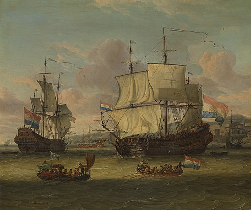 Hollandse straatvaarders bij een haven aan de Middellandse Zee, 1670, Abraham Storck