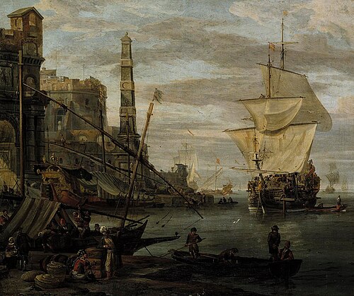 Harbour scene, , Abraham Storck