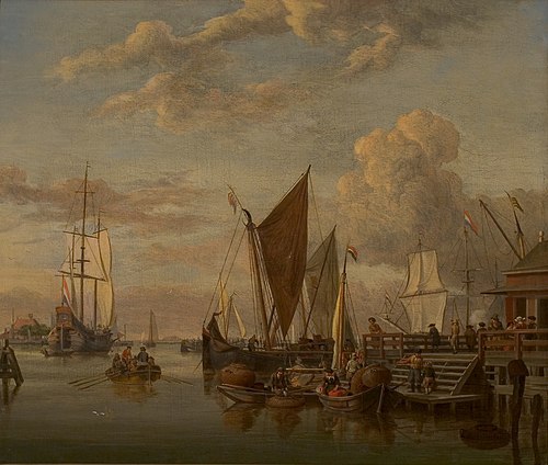 Gezicht op het IJ bij Amsterdam, 1684, Abraham Storck