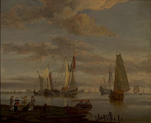 Schepen op kalme zee, 1683, Abraham Storck