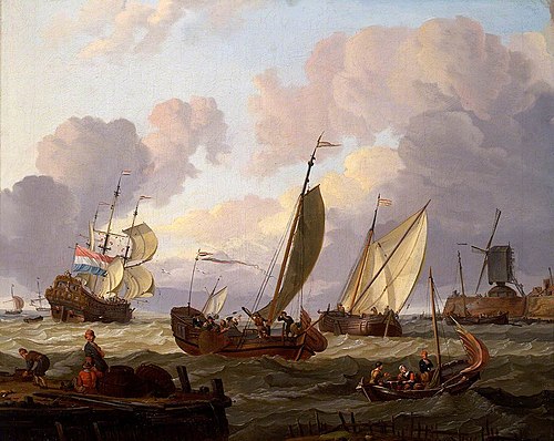 Ships Passing a Windmill, , Abraham Storck