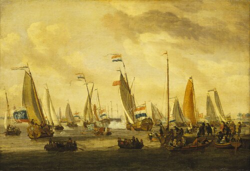 Review of Dutch Yachts Before Peter the Great, 1697, Abraham Storck