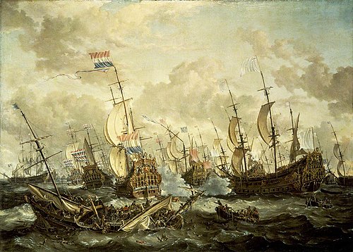The 'Royal Prince' and other Vessels at the Four Days Battle, 1–4 June 1666, 1670, Abraham Storck