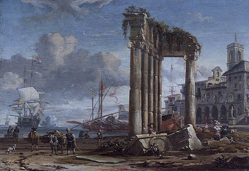 Capriccio of Leghorn (Livorno), 1673, Abraham Storck