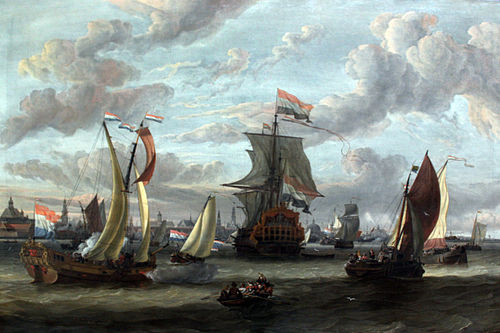 View of Amsterdam with the Ij, 1690, Abraham Storck